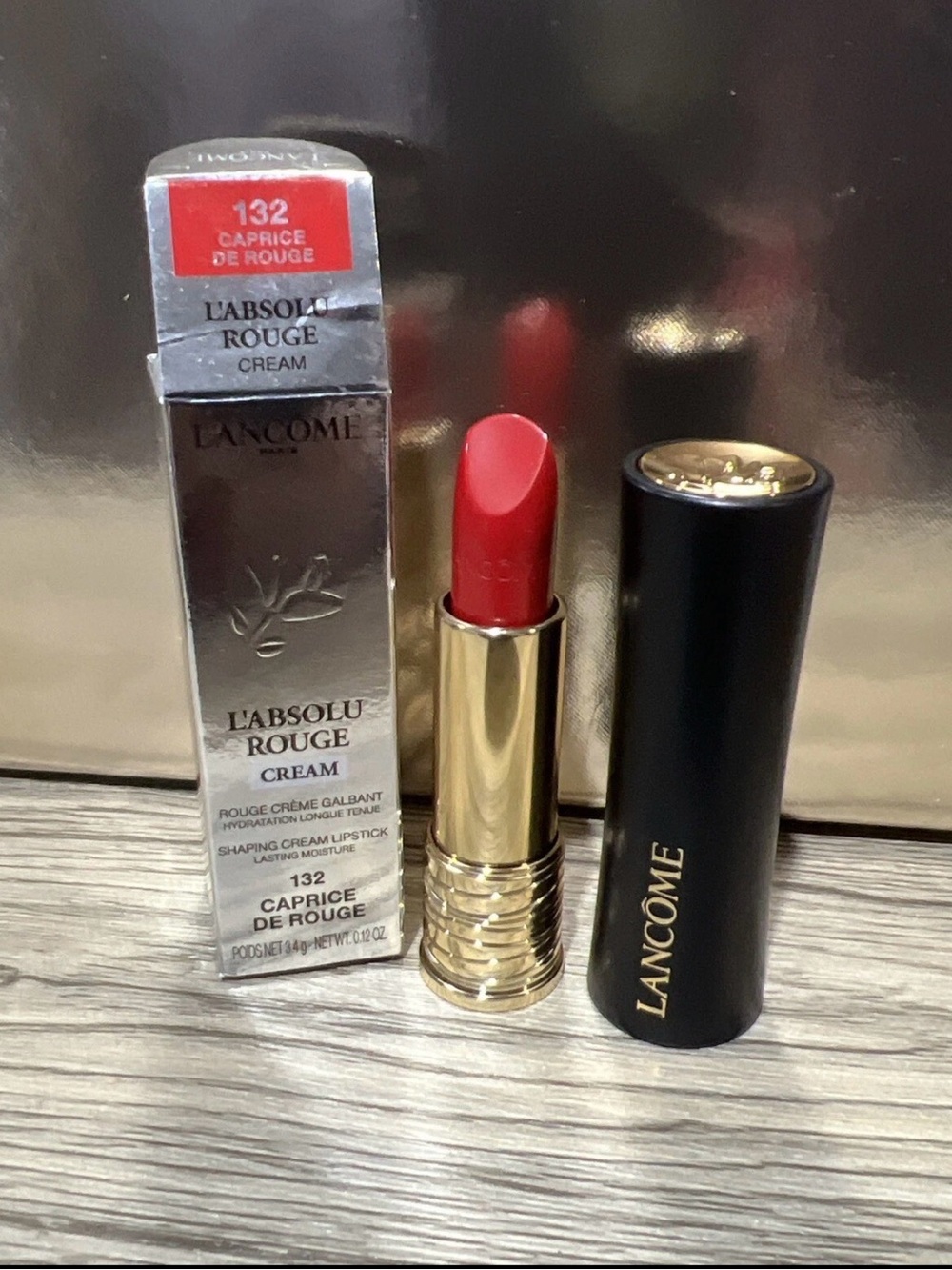 Lancome L'Absolu Rouge Cream Lipstick #132 Caprice De Rouge NEW